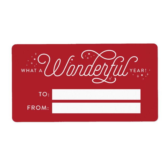 Merveilleuse année personnalisée Étiquettes cadeau (Devant)