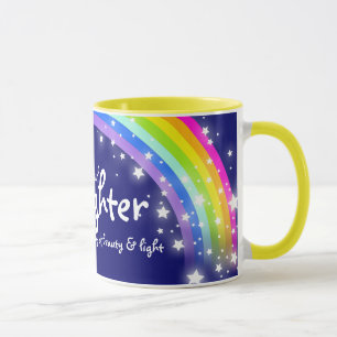Merveilleuse Fille arc-en-ciel bleu marine mug