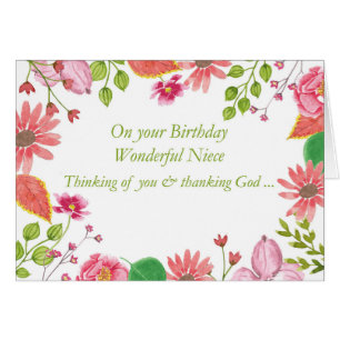 Merveilleuse Niece Aquarelle Fleurs Religieux Nais