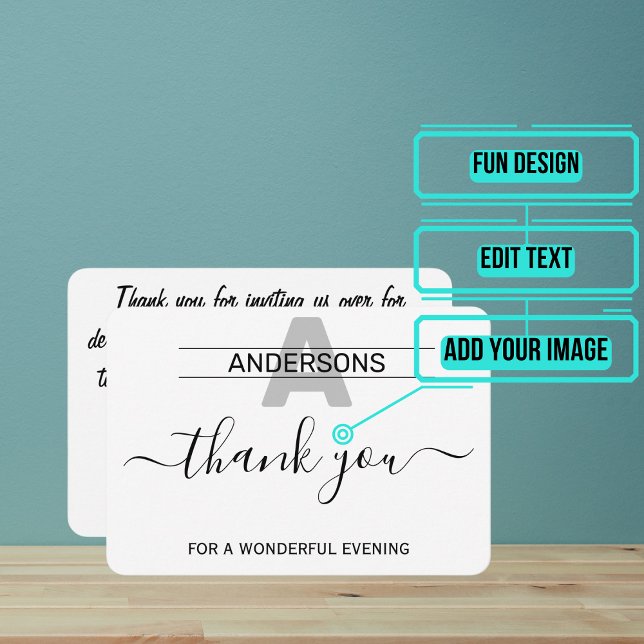 Merveilleux Dîner Carte de remerciements (After enjoying excellent hospitality from your friends it is a must to send the host a thank you.)