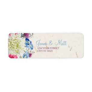 Merveilleux Étiquettes de adresse Fleur sauvage