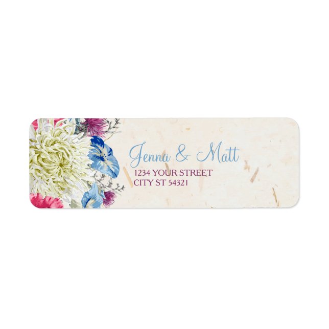 Merveilleux Étiquettes de adresse Fleur sauvage (Devant)