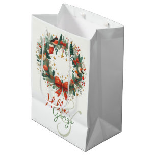 Mery Christmas Cones Mistletoe Personalisiert Mittlere Geschenktüte