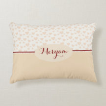 Meryam Monogram Herz Muster in Peach & Burgundy