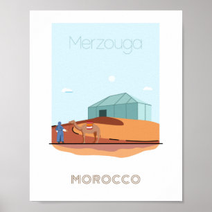Merzouga City travel poster