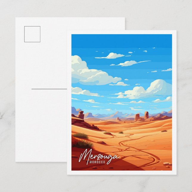 Merzouga Marokko Kunstgeschichte Postkarte (Vorne/Hinten)