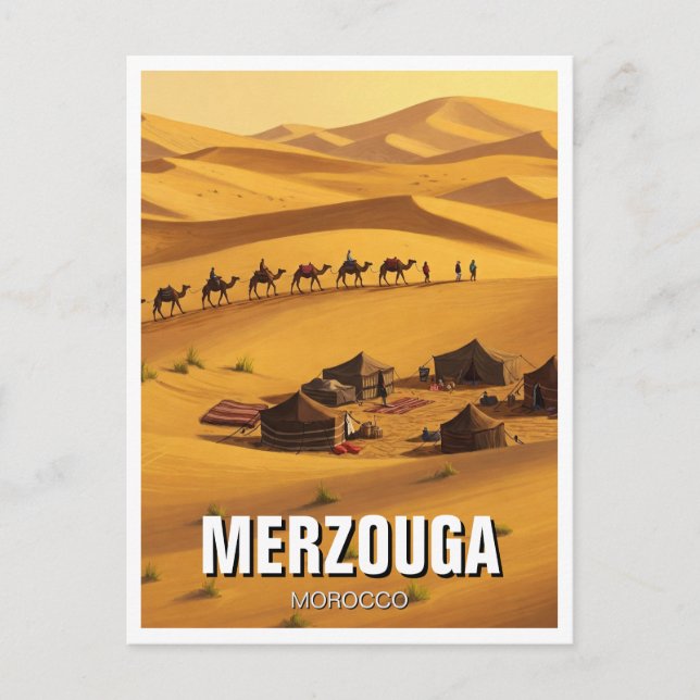 Merzouga Marokko Reisen Postkarte (Vorderseite)