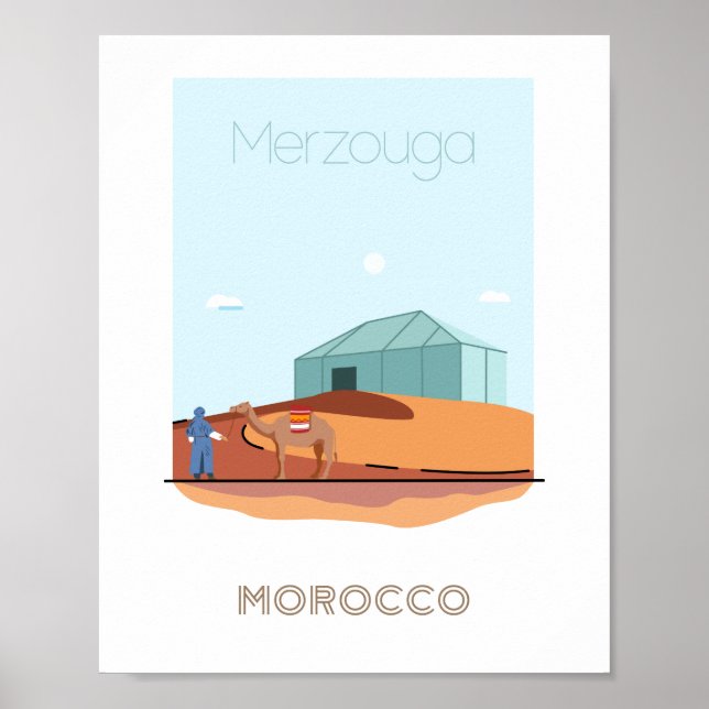 Merzouga poster de voyage ville - voyage au Maroc (Devant)