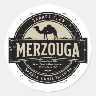 Merzouga Sahara Kamelritt Vintage-Abzeichen | Retr Runder Aufkleber