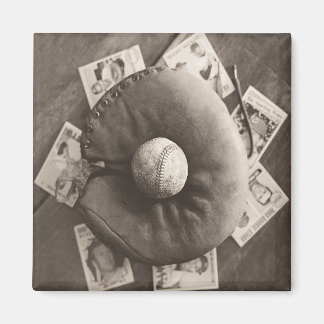 MES01BWD3 Baseball-Karten.tif Magnet (Vorne)