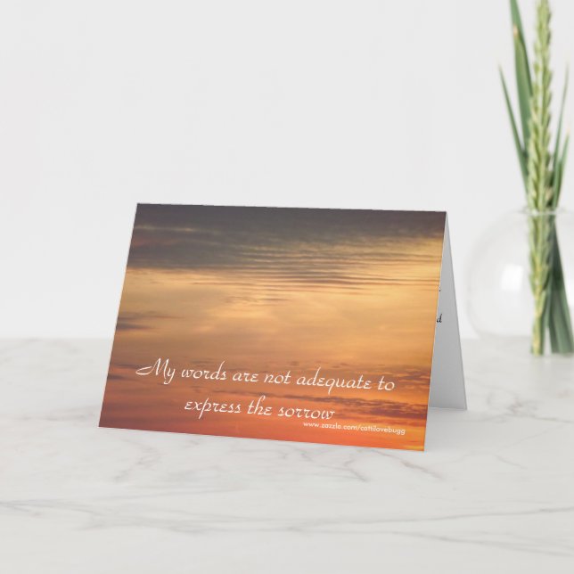 Mes mots ne sont pas adéquats, carte de condoléanc (Devant)