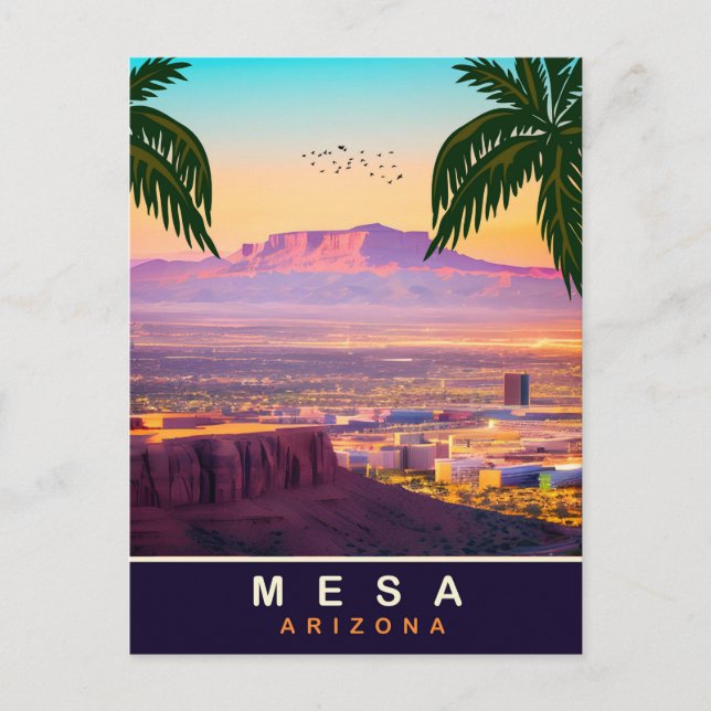 Mesa, Arizona, Aussicht aus der Luft auf die Stadt Postkarte (Vorderseite)