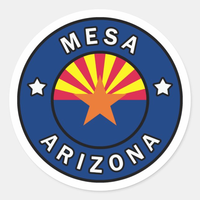 Mesa Arizona Runder Aufkleber (Vorderseite)