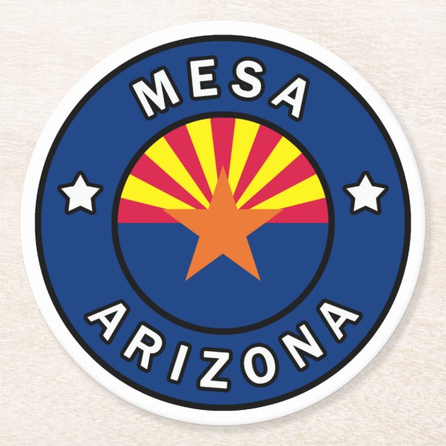 Mesa Arizona Runder Pappuntersetzer (Vorderseite)
