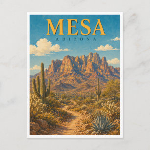 Mesa Arizona Superstition Mountains GeoSaga Postkarte