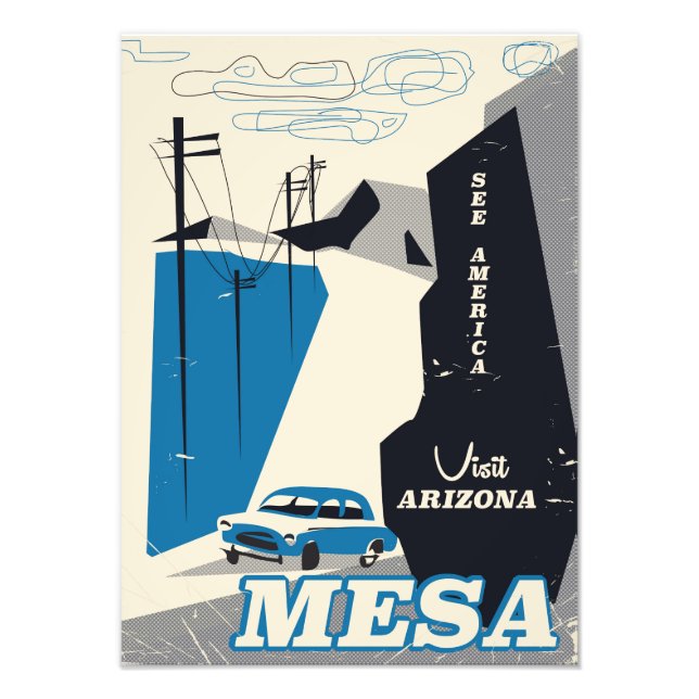 Mesa Arizona Vintages Reiseplakat Fotodruck (Vorne)