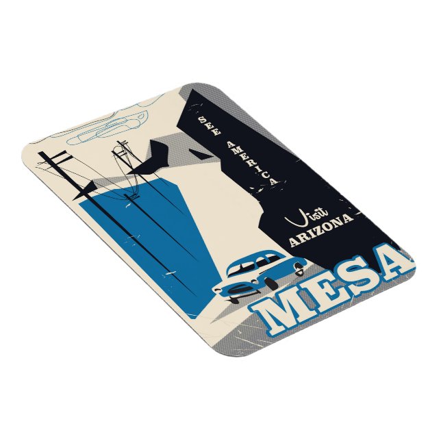 Mesa Arizona Vintages Reiseplakat Magnet (Rechte Seite)