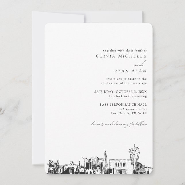 Mesa Arizona Wedding Skyline Einladung (Vorderseite)