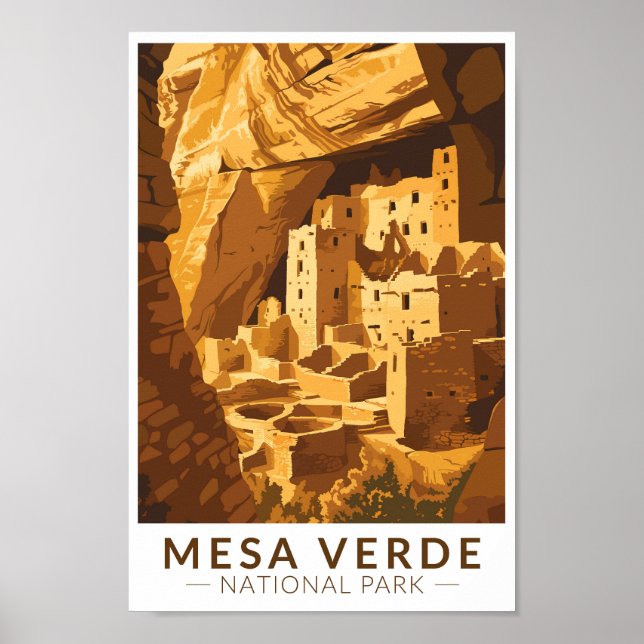 Mesa Verde National Park Cliff Palace Reisen Poster (Vorne)