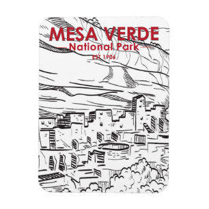 Mesa Verde Nationalpark Colorado Vintag Magnet