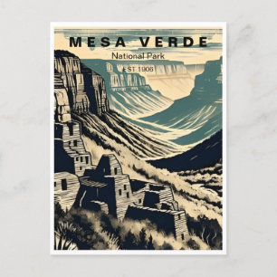 Mesa Verde Nationalpark Colorado Vintag Postkarte