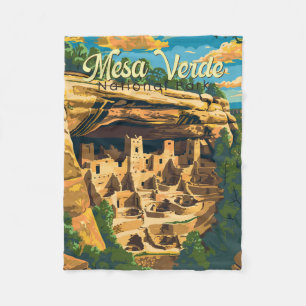Mesa Verde Nationalpark Illustration Kunst, Dichtu Fleecedecke