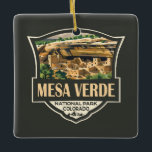 Mesa Verde Nationalpark Illustration Kunst, Dichtu Keramikornament<br><div class="desc">Mesa Verde Vektorgrafik Design. Der Park ist bekannt für seine gut erhaltenen Ancestral Pueblo Klippen, insbesondere das riesige Cliff Palace.</div>