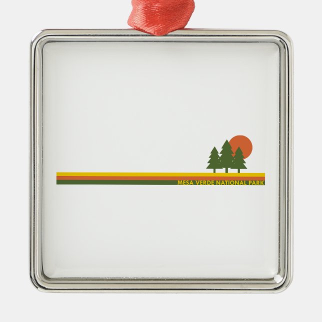 Mesa Verde Nationalpark Pine Trees Sun Ornament Aus Metall (Vorne)