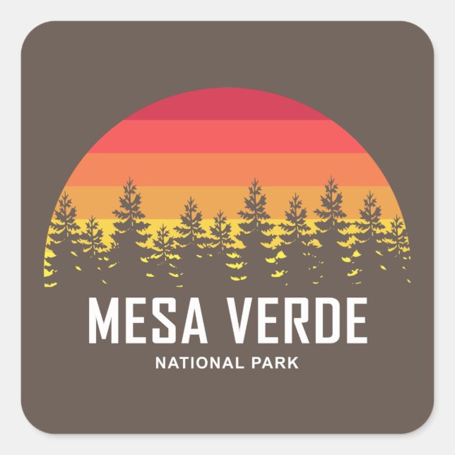 Mesa Verde Nationalpark Quadratischer Aufkleber (Vorderseite)