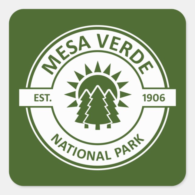 Mesa Verde Nationalpark Quadratischer Aufkleber (Vorderseite)