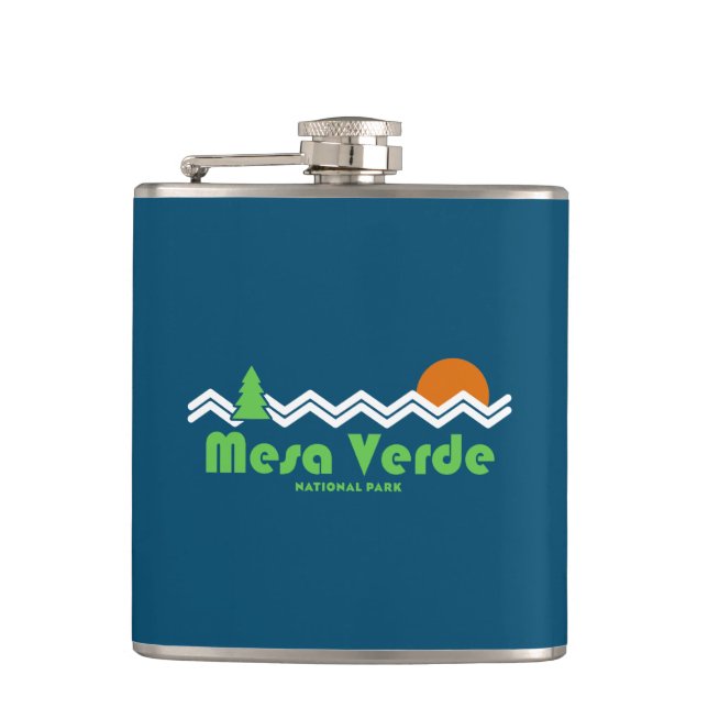 Mesa Verde Nationalpark Retro Flachmann (Vorderseite)
