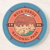 Mesa Verde Nationalpark Retro Kompass Emblem
