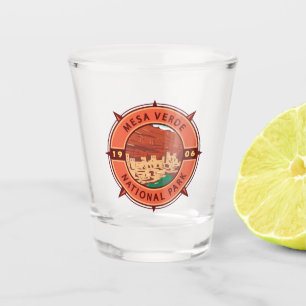 Mesa Verde Nationalpark Retro Kompass Emblem Schnapsglas