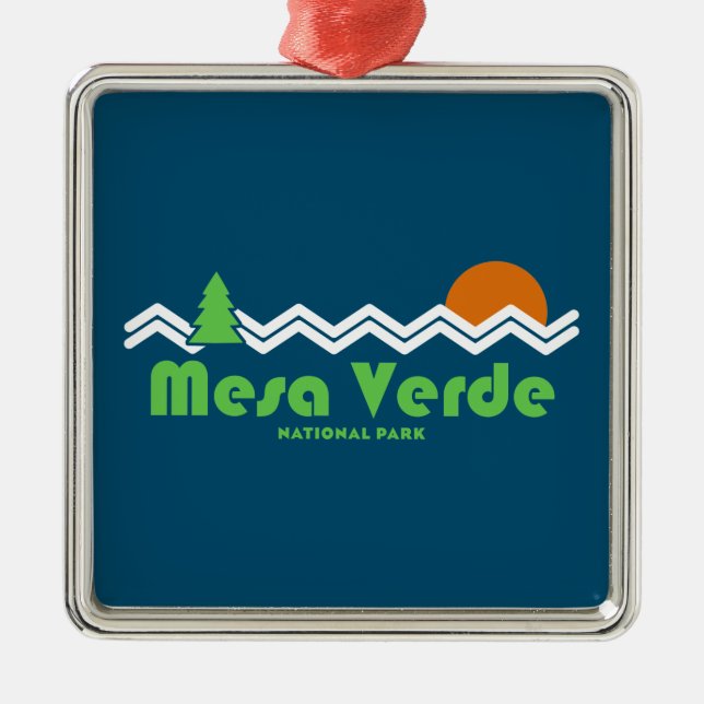 Mesa Verde Nationalpark Retro Ornament Aus Metall (Vorne)