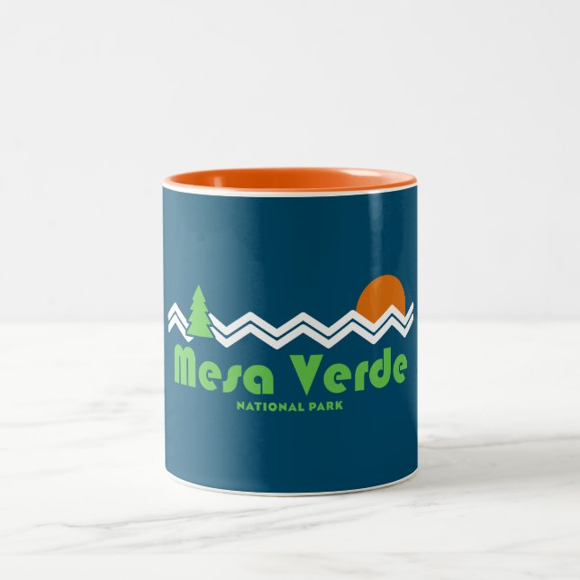 Mesa Verde Nationalpark Retro Zweifarbige Tasse (Mittel)