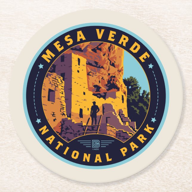 Mesa Verde Nationalpark Runder Pappuntersetzer (Vorderseite)