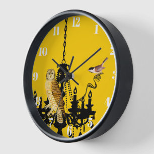 Mésange chandeliers horloge chouette personnalisée