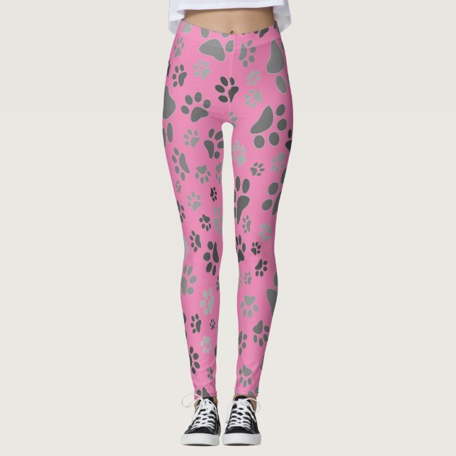 Mesdames Leggings Empreintes de pattes (Devant)