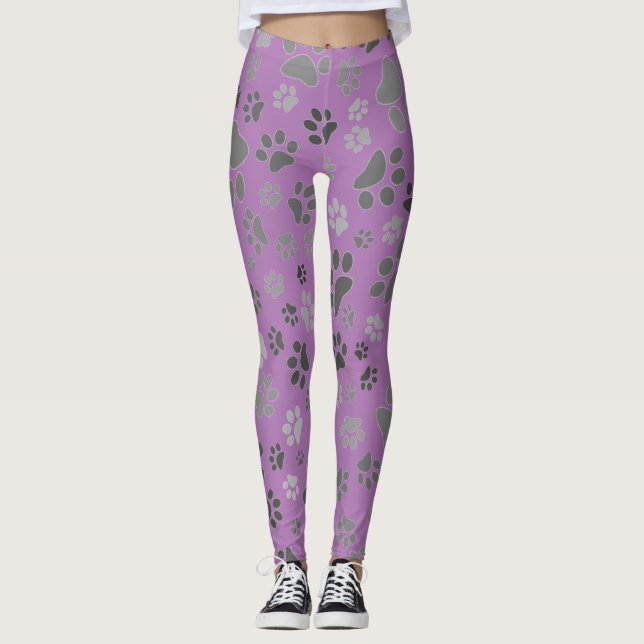 Mesdames Leggings Empreintes de pattes (Devant)