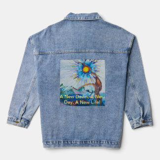 Mesdames Vibrant Vision Print Denim Jasje