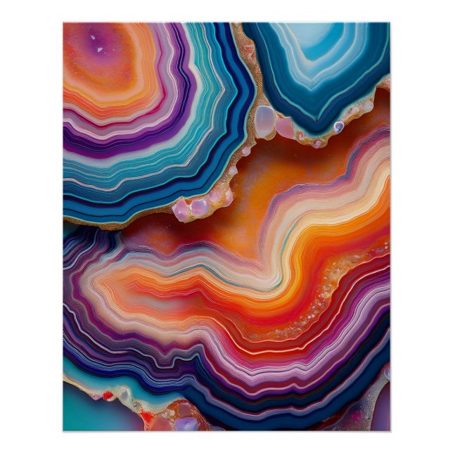 Meserizing Geode Art - Lebhafte Farbpartie Poster (Vorderseite)