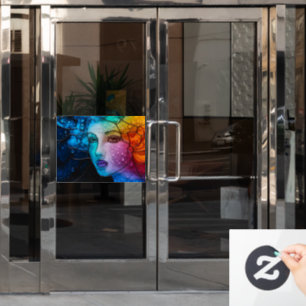 Mesmerisieren Lady Face gestanztes Glas 3D Alkohol Fensteraufkleber