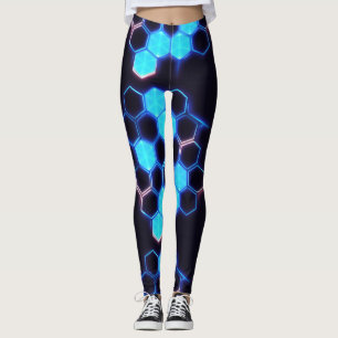 Mesmerisieren von Holografisch Cyberpunk Hexagon T Leggings
