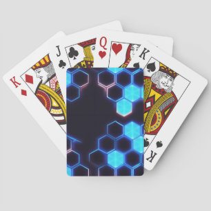 Mesmerisieren von Holografisch Cyberpunk Hexagon T Spielkarten