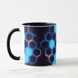 Mesmerisieren von Holografisch Cyberpunk Hexagon T Tasse