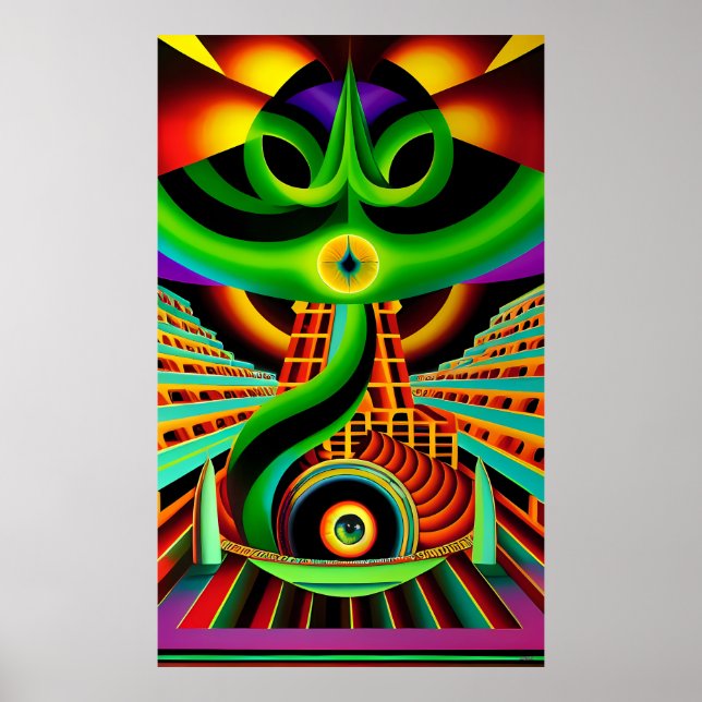 mesoamerikanischer Schlangengott Poster (Vorne)