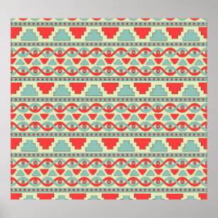 Mesopotamian Stamm: Nahtloses ethnisches Design. Poster