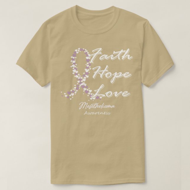 Mesotheliom Bewusstsein Glaube Hoffnung Liebe in d T-Shirt (Design vorne)