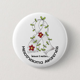 Mesotheliom-Blumen-Band 1 Button