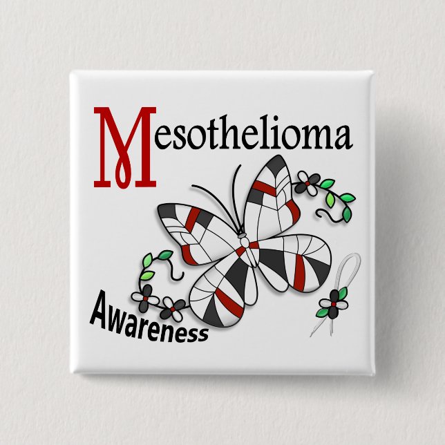 Mesotheliom des Buntglas-Schmetterlings-2 Button (Vorderseite)